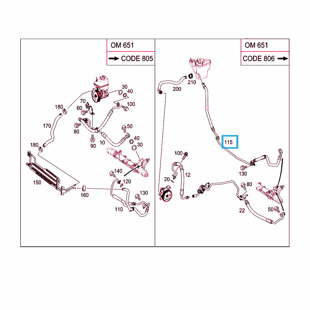 Трубки и шланги Мерседес SLC-klasse AMG