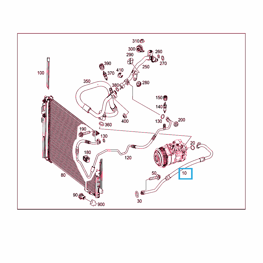 Трубки и шланги Мерседес SLC-klasse AMG